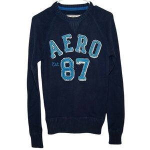 Aeropostale Blue Crewneck Sweater AERO 87 Design